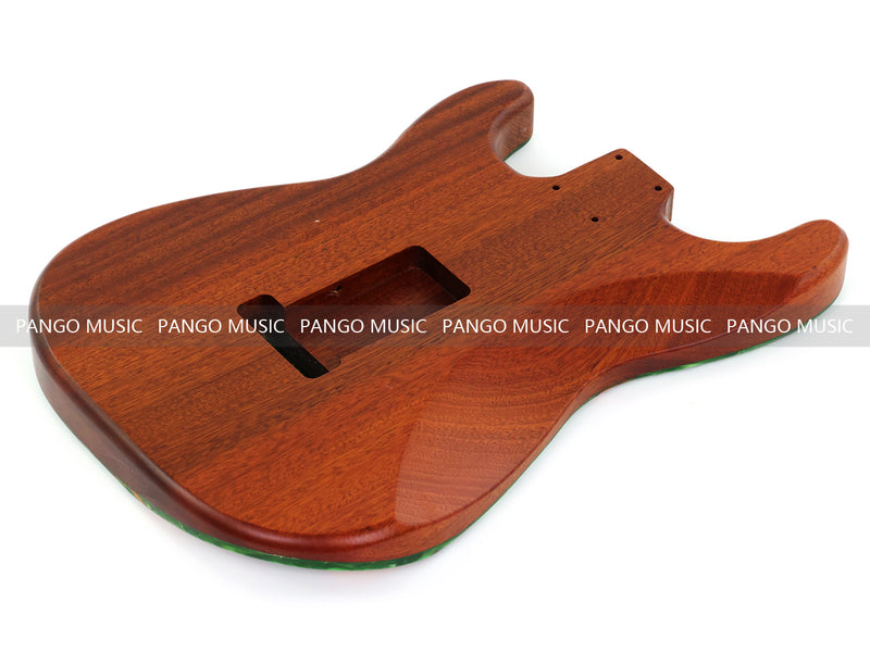 One-of-a-Kind ST Thinline Style Electric Guitar Body with F-hole, Burl Wood & Epoxy Resin Top (SRB-018)