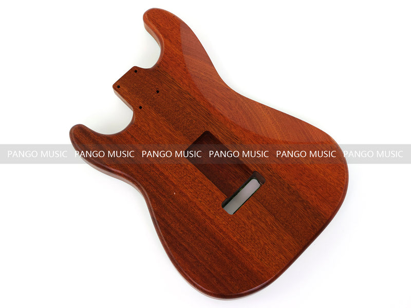 One-of-a-Kind ST Thinline Style Electric Guitar Body with F-hole, Burl Wood & Epoxy Resin Top (SRB-018)