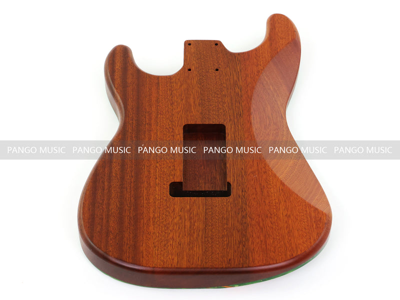One-of-a-Kind ST Thinline Style Electric Guitar Body with F-hole, Burl Wood & Epoxy Resin Top (SRB-018)