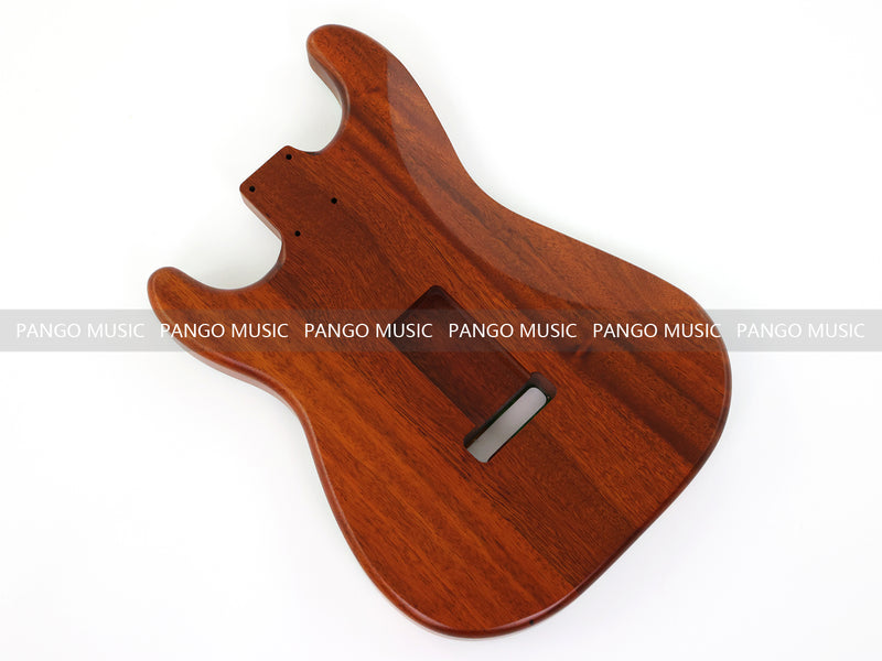 One-of-a-Kind ST Thinline Style Electric Guitar Body with F-hole, Burl Wood & Epoxy Resin Top (SRB-019)