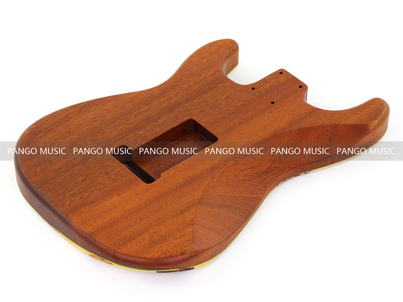 One-of-a-Kind ST Thinline Style Electric Guitar Body with F-hole, Burl Wood & Epoxy Resin Top (SRB-020)