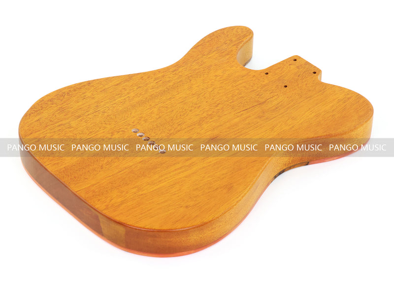 One-of-a-Kind Tele Thinline Style Pickguard-Ready Electric Guitar Body with EpoxyBurl Top & F-Hole (TRP-002)