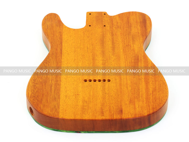 One-of-a-Kind Tele Thinline Style Pickguard-Ready Electric Guitar Body with EpoxyBurl Top & F-Hole (TRP-004)