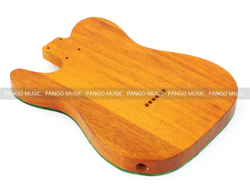 One-of-a-Kind Tele Thinline Style Pickguard-Ready Electric Guitar Body with EpoxyBurl Top & F-Hole (TRP-004)