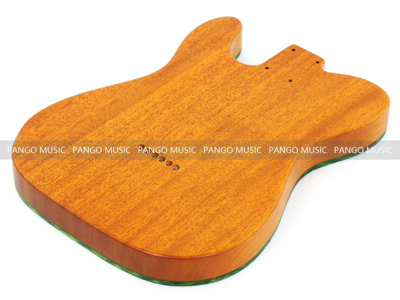 One-of-a-Kind Tele Thinline Style Pickguard-Ready Electric Guitar Body with EpoxyBurl Top & F-Hole (TRP-005)