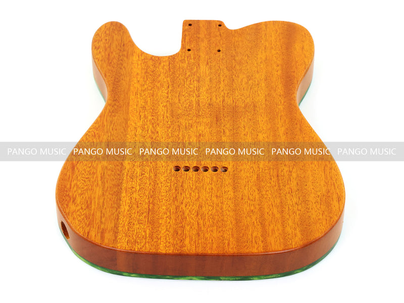 One-of-a-Kind Tele Thinline Style Pickguard-Ready Electric Guitar Body with EpoxyBurl Top & F-Hole (TRP-005)