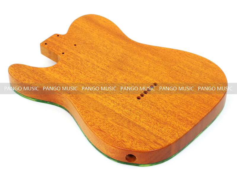 One-of-a-Kind Tele Thinline Style Pickguard-Ready Electric Guitar Body with EpoxyBurl Top & F-Hole (TRP-005)