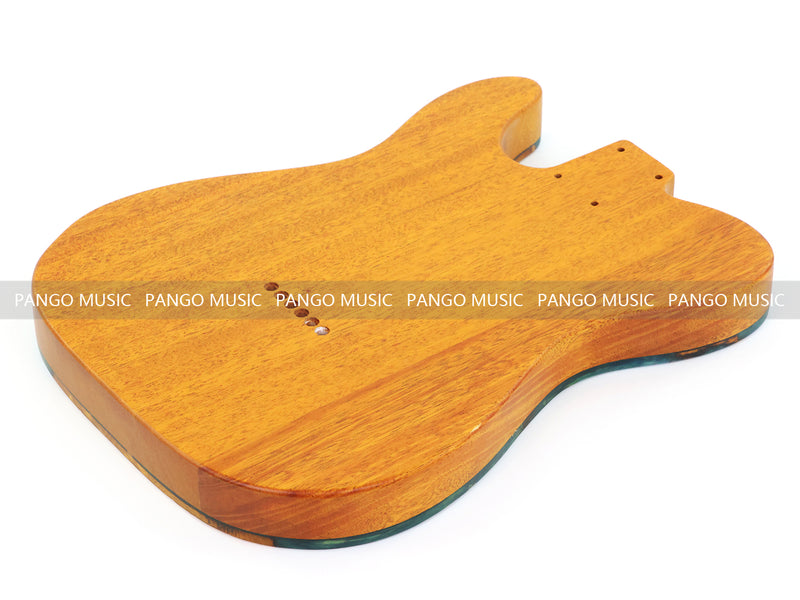 One-of-a-Kind Tele Thinline Style Pickguard-Ready Electric Guitar Body with EpoxyBurl Top & F-Hole (TRP-007)