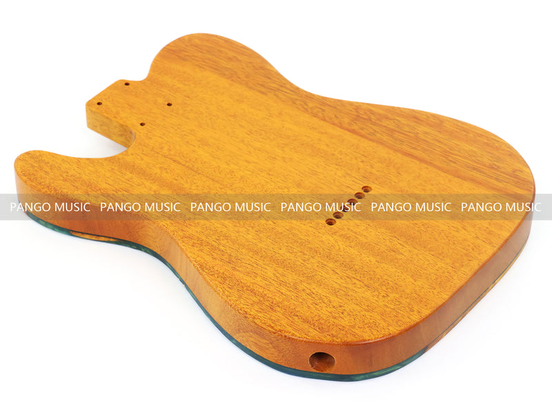 One-of-a-Kind Tele Thinline Style Pickguard-Ready Electric Guitar Body with EpoxyBurl Top & F-Hole (TRP-007)