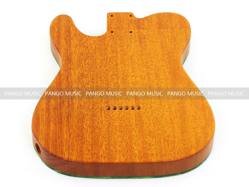 One-of-a-Kind Tele Thinline Style Pickguard-Ready Electric Guitar Body with EpoxyBurl Top & F-Hole (TRP-008)