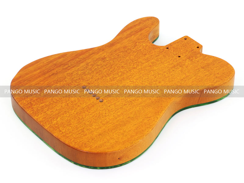 One-of-a-Kind Tele Thinline Style Pickguard-Ready Electric Guitar Body with EpoxyBurl Top & F-Hole (TRP-008)