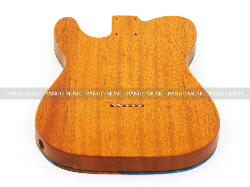 One-of-a-Kind Tele Thinline Style Pickguard-Ready Electric Guitar Body with EpoxyBurl Top & F-Hole (TRP-009)