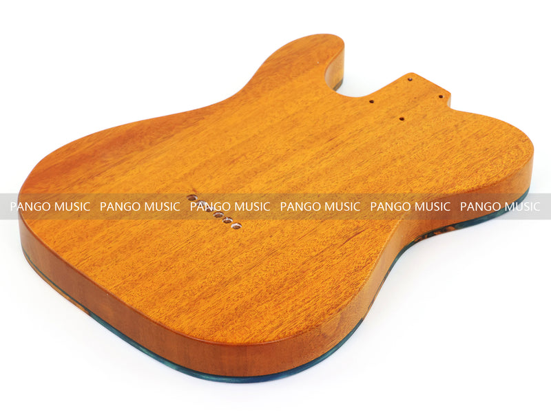 One-of-a-Kind Tele Thinline Style Pickguard-Ready Electric Guitar Body with EpoxyBurl Top & F-Hole (TRP-009)