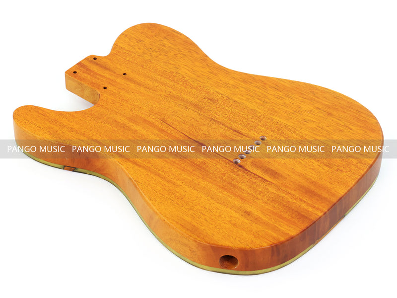 One-of-a-Kind Tele Thinline Style Pickguard-Ready Electric Guitar Body with EpoxyBurl Top & F-Hole (TRP-010)