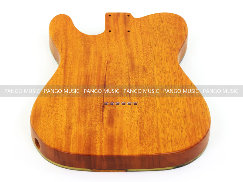 One-of-a-Kind Tele Thinline Style Pickguard-Ready Electric Guitar Body with EpoxyBurl Top & F-Hole (TRP-010)
