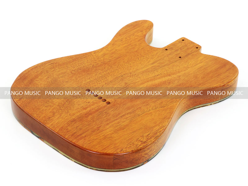 One-of-a-Kind Tele Thinline Style Pickguard-Ready Electric Guitar Body with EpoxyBurl Top & F-Hole (TRP-011)
