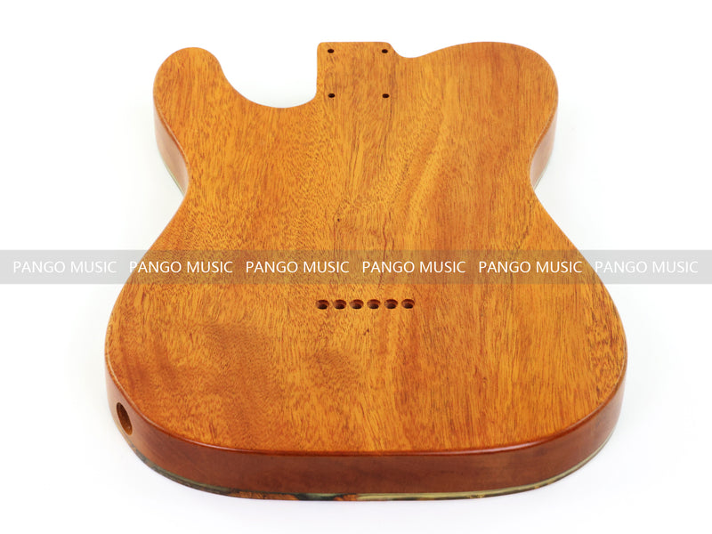 One-of-a-Kind Tele Thinline Style Pickguard-Ready Electric Guitar Body with EpoxyBurl Top & F-Hole (TRP-011)