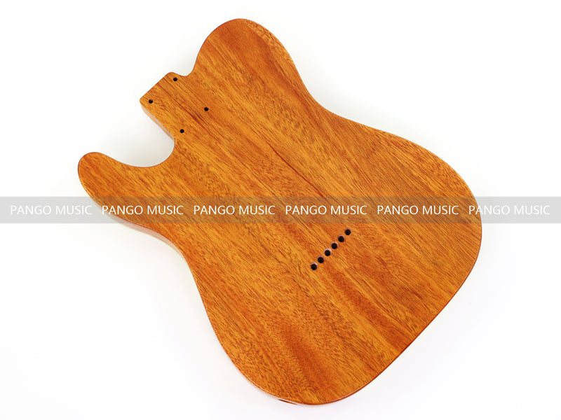 One-of-a-Kind Tele Thinline Style Pickguard-Ready Electric Guitar Body with EpoxyBurl Top & F-Hole (TRP-012)