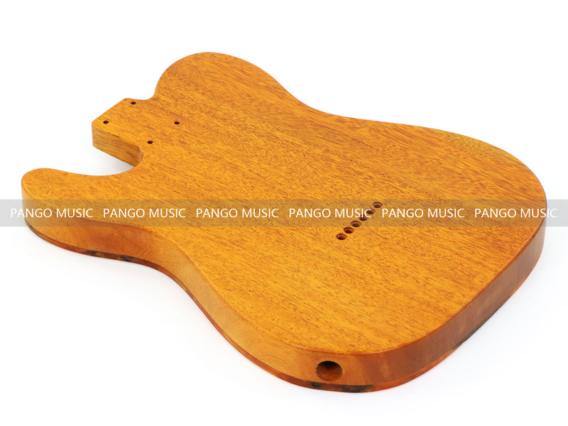One-of-a-Kind Tele Thinline Style Pickguard-Ready Electric Guitar Body with EpoxyBurl Top & F-Hole (TRP-013)