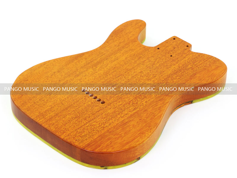 One-of-a-Kind Tele Thinline Style Pickguard-Ready Electric Guitar Body with EpoxyBurl Top & F-Hole (TRP-018)