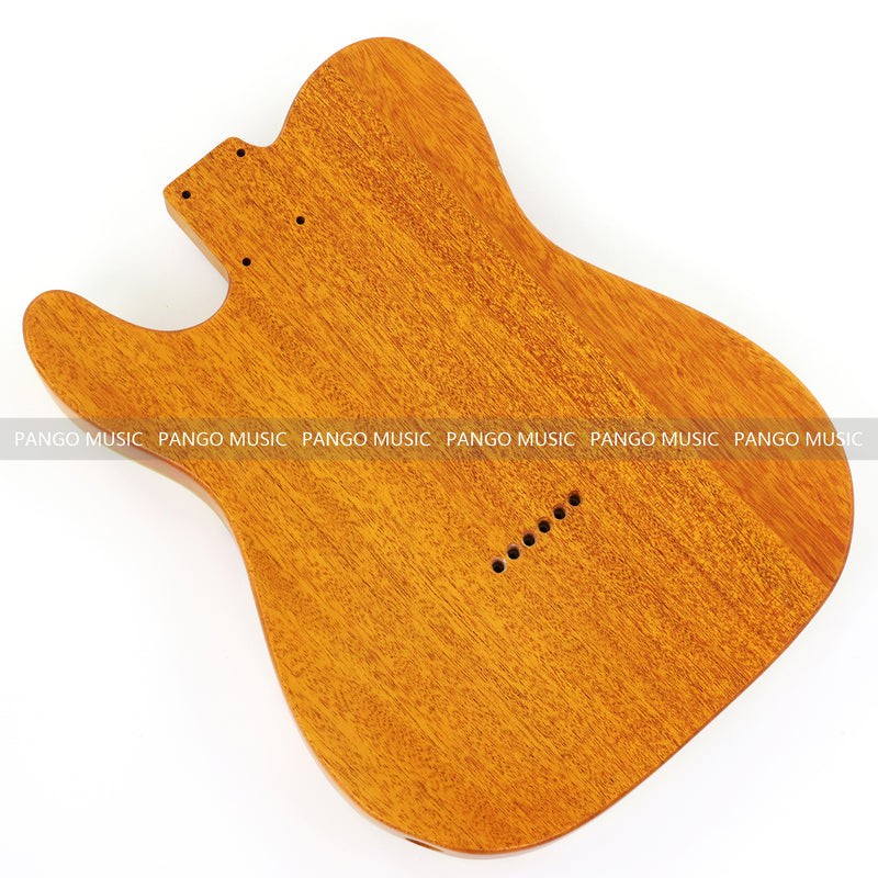 One-of-a-Kind Tele Thinline Style Pickguard-Ready Electric Guitar Body with EpoxyBurl Top & F-Hole (TRP-018)