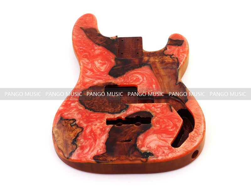 One-of-a-Kind Burl Wood Veneer Epoxy Resin PJ-Style Electric Bass Guitar Body (PJE-004)