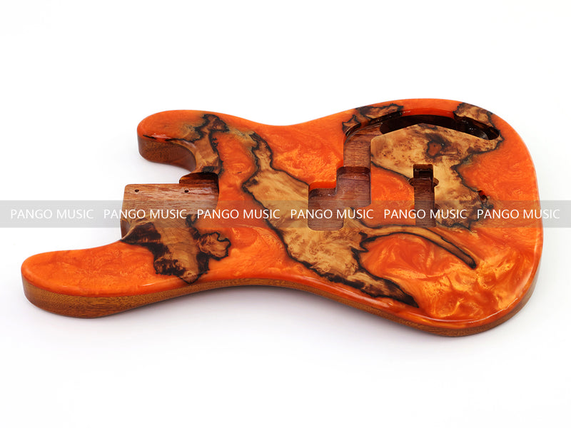 One-of-a-Kind Burl Wood Veneer Epoxy Resin PJ-Style Electric Bass Guitar Body (PJE-009)