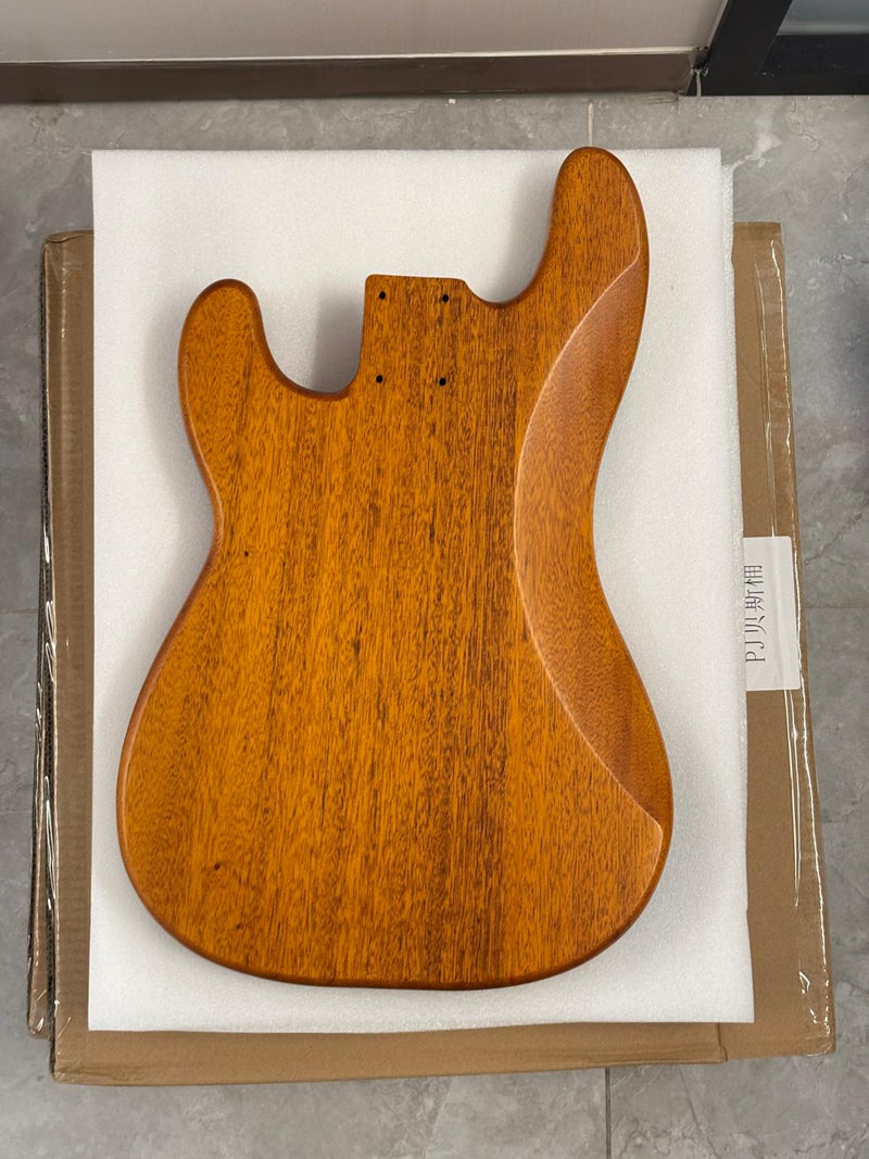 One-of-a-Kind Burl Wood Veneer Epoxy Resin PJ-Style Electric Bass Guitar Body (PJE-019)