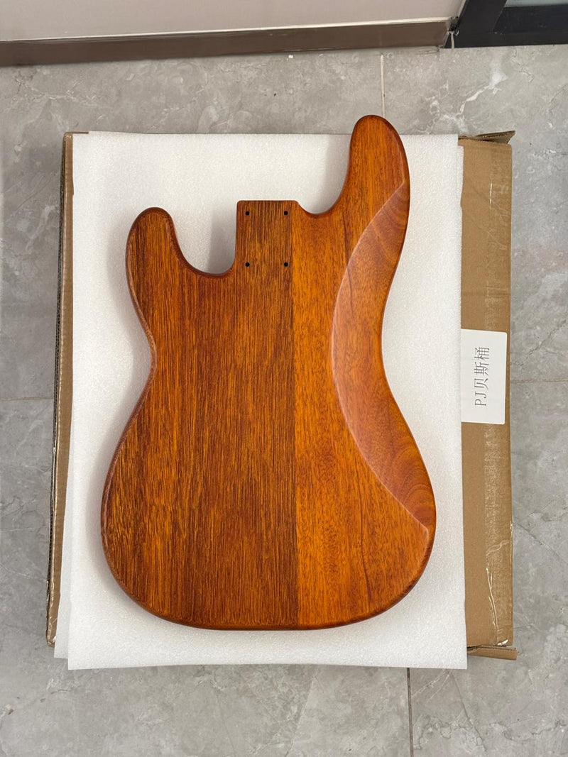 One-of-a-Kind Burl Wood Veneer Epoxy Resin PJ-Style Electric Bass Guitar Body (PJE-020)