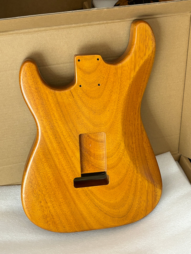 One-of-a-Kind Burl Wood Veneer Epoxy Resin ST Style Electric Guitar Body (SBE-002)
