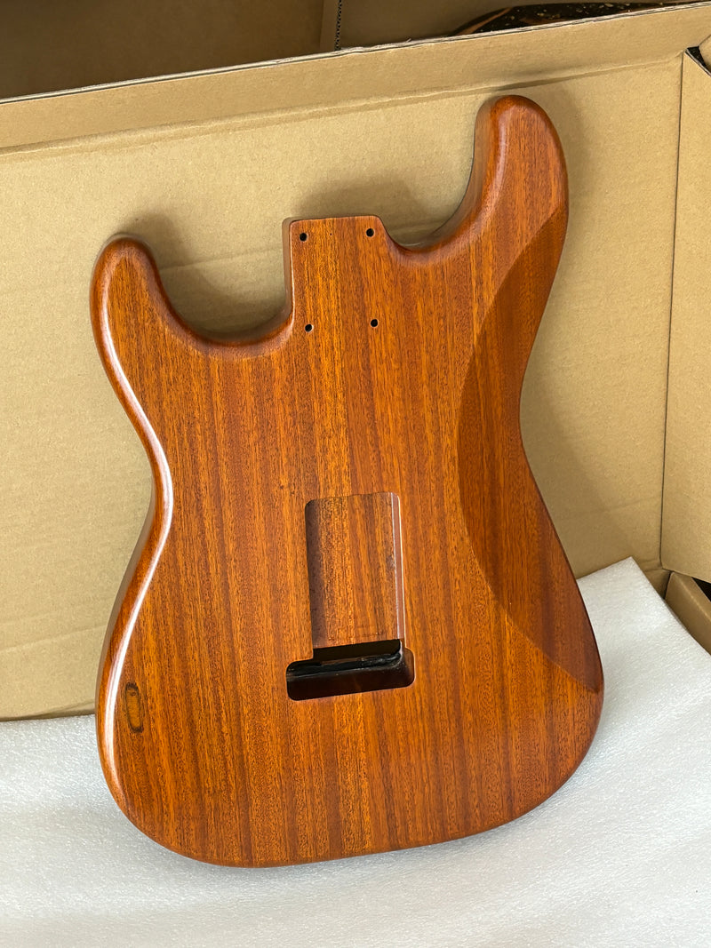 One-of-a-Kind Burl Wood Veneer Epoxy Resin ST Style Electric Guitar Body (SBE-003)