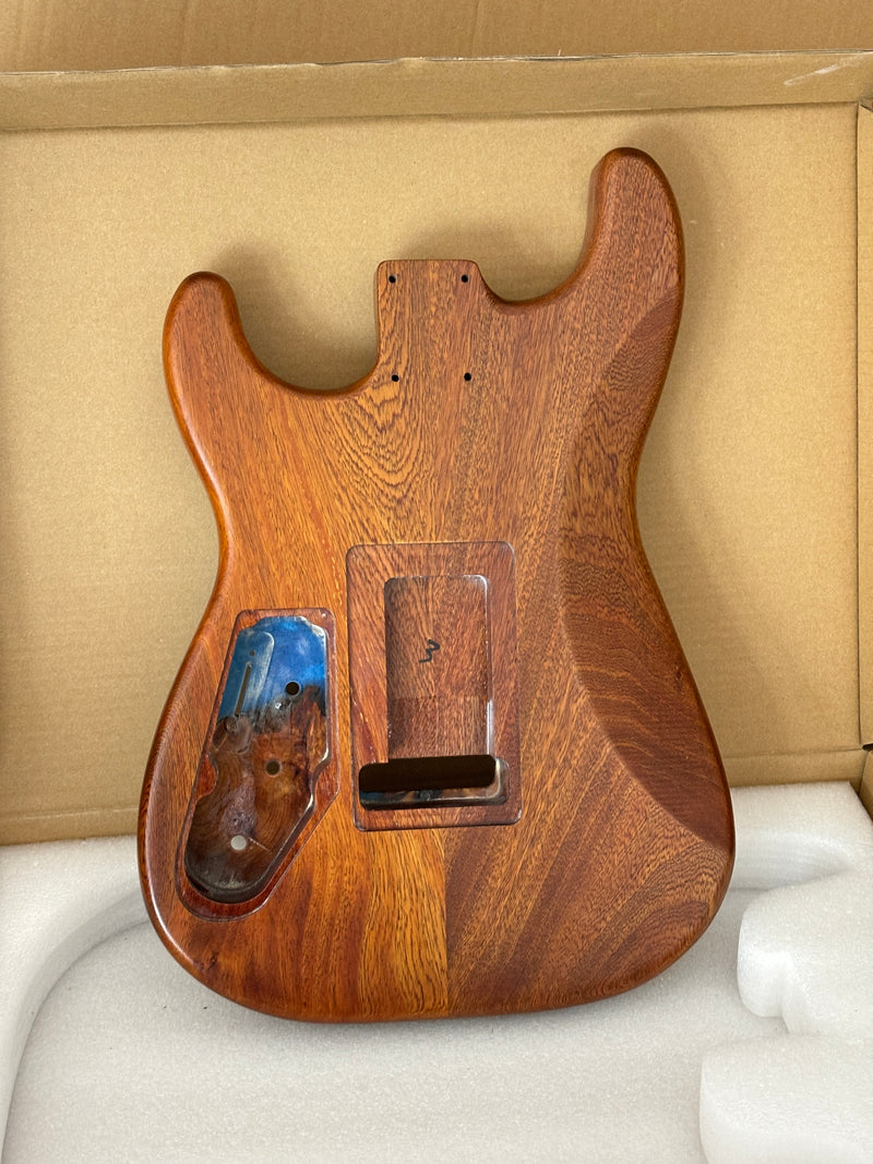 One-of-a-Kind Burl Wood Veneer Epoxy Resin ST Style Electric Guitar Body (SBE-008)
