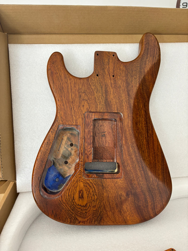 One-of-a-Kind Burl Wood Veneer Epoxy Resin ST Style Electric Guitar Body (SBE-012)