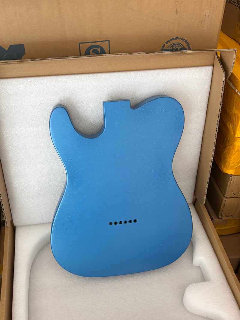 One-of-a-Kind Burl Wood Veneer Epoxy Resin Tele Style Electric Guitar Body (BE-022)