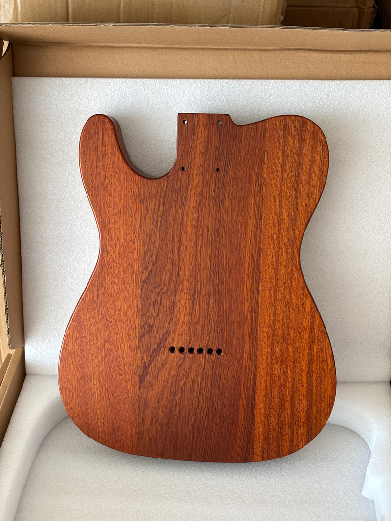 One-of-a-Kind Burl Wood Veneer Epoxy Resin Tele Thinline Style Electric Guitar Body with F-Hole (TRB-001)