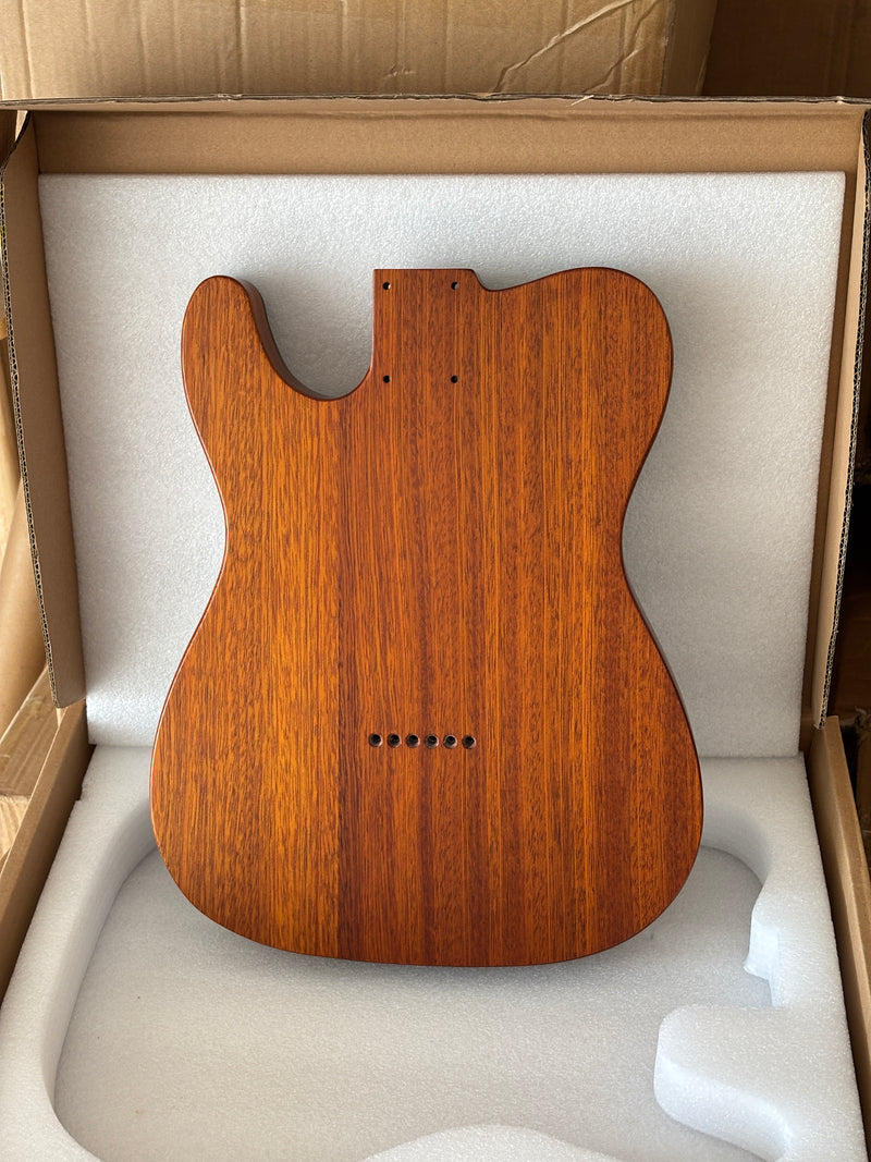 One-of-a-Kind Burl Wood Veneer Epoxy Resin Tele Thinline Style Electric Guitar Body with F-Hole (TRB-002)