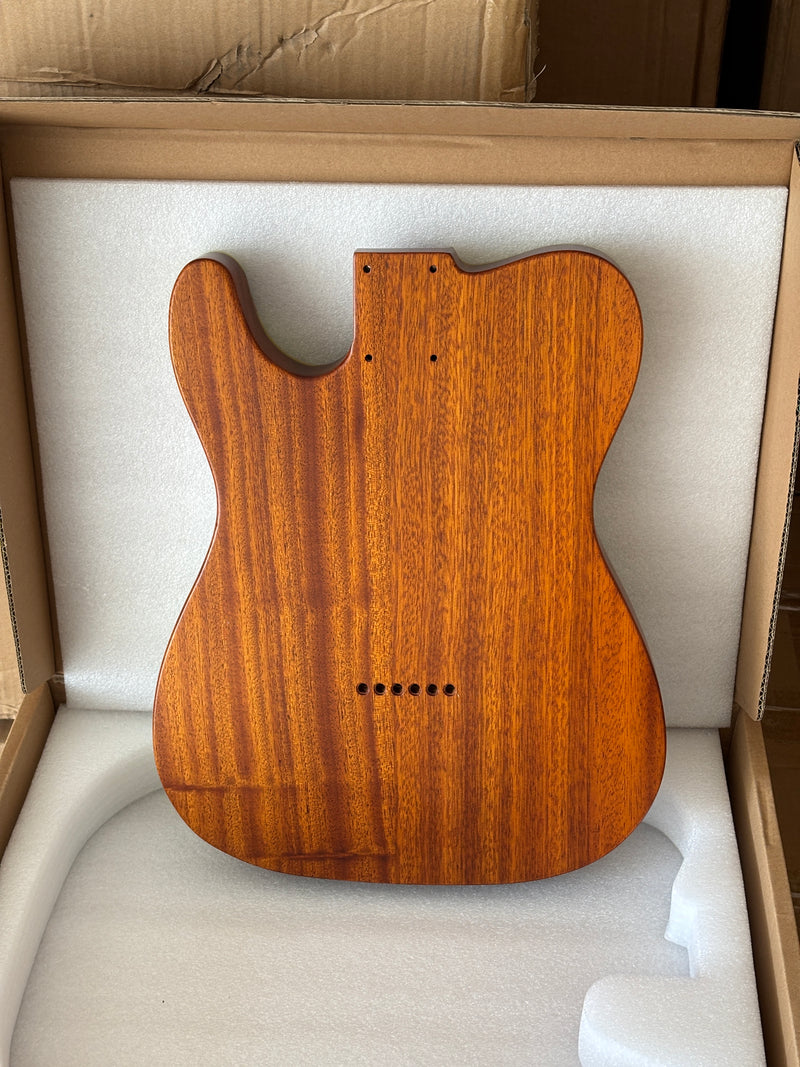One-of-a-Kind Burl Wood Veneer Epoxy Resin Tele Thinline Style Electric Guitar Body with F-Hole (TRB-003)