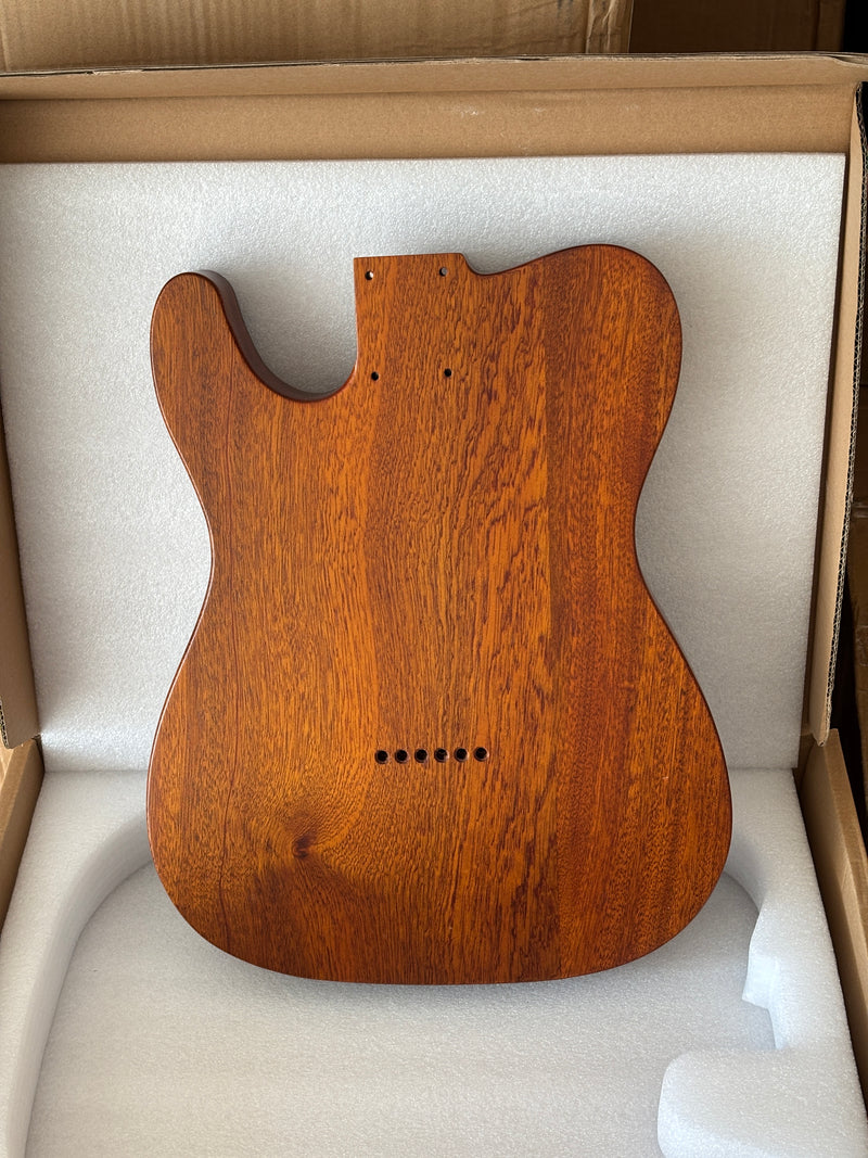 One-of-a-Kind Burl Wood Veneer Epoxy Resin Tele Thinline Style Electric Guitar Body with F-Hole (TRB-004)