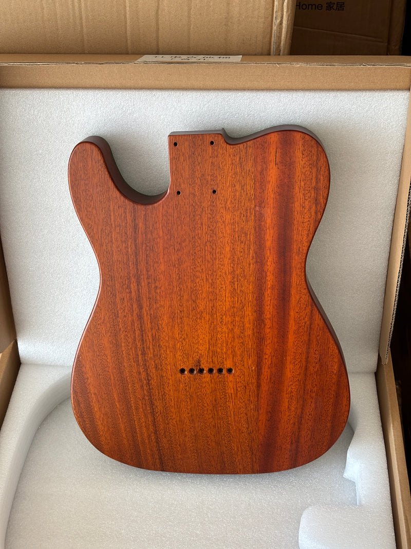 One-of-a-Kind Burl Wood Veneer Epoxy Resin Tele Thinline Style Electric Guitar Body with F-Hole (TRB-005)