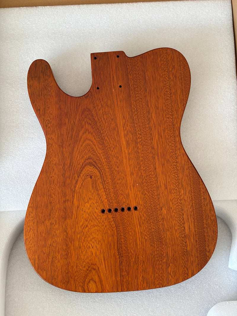One-of-a-Kind Burl Wood Veneer Epoxy Resin Tele Thinline Style Electric Guitar Body with F-Hole (TRB-006)