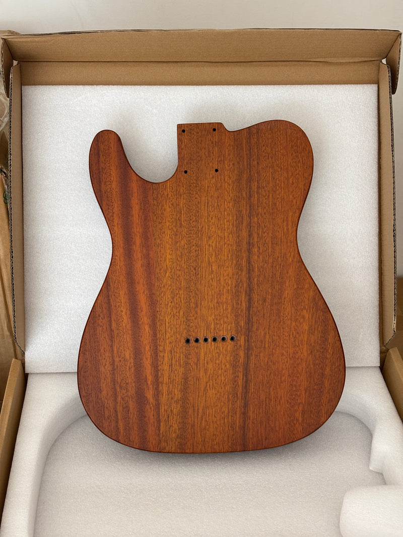 One-of-a-Kind Burl Wood Veneer Epoxy Resin Tele Thinline Style Electric Guitar Body with F-Hole (TRB-007)