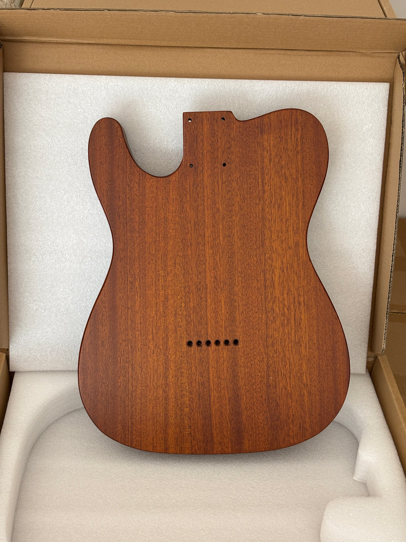 One-of-a-Kind Burl Wood Veneer Epoxy Resin Tele Thinline Style Electric Guitar Body with F-Hole (TRB-008)