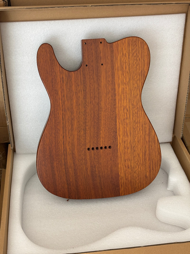 One-of-a-Kind Burl Wood Veneer Epoxy Resin Tele Thinline Style Electric Guitar Body with F-Hole (TRB-009)