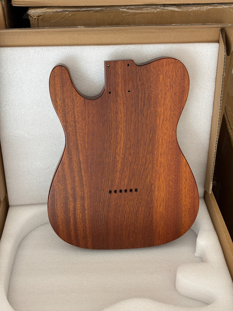 One-of-a-Kind Burl Wood Veneer Epoxy Resin Tele Thinline Style Electric Guitar Body with F-Hole (TRB-010)