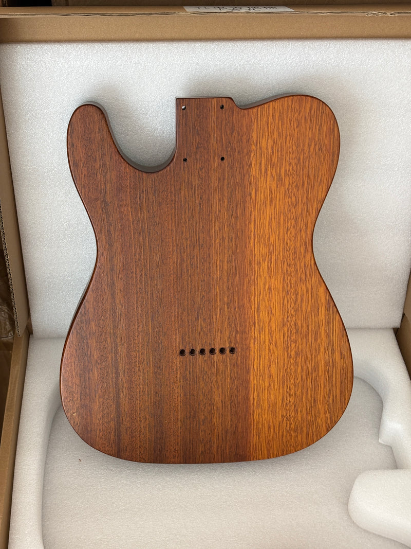 One-of-a-Kind Burl Wood Veneer Epoxy Resin Tele Thinline Style Electric Guitar Body with F-Hole (TRB-014)