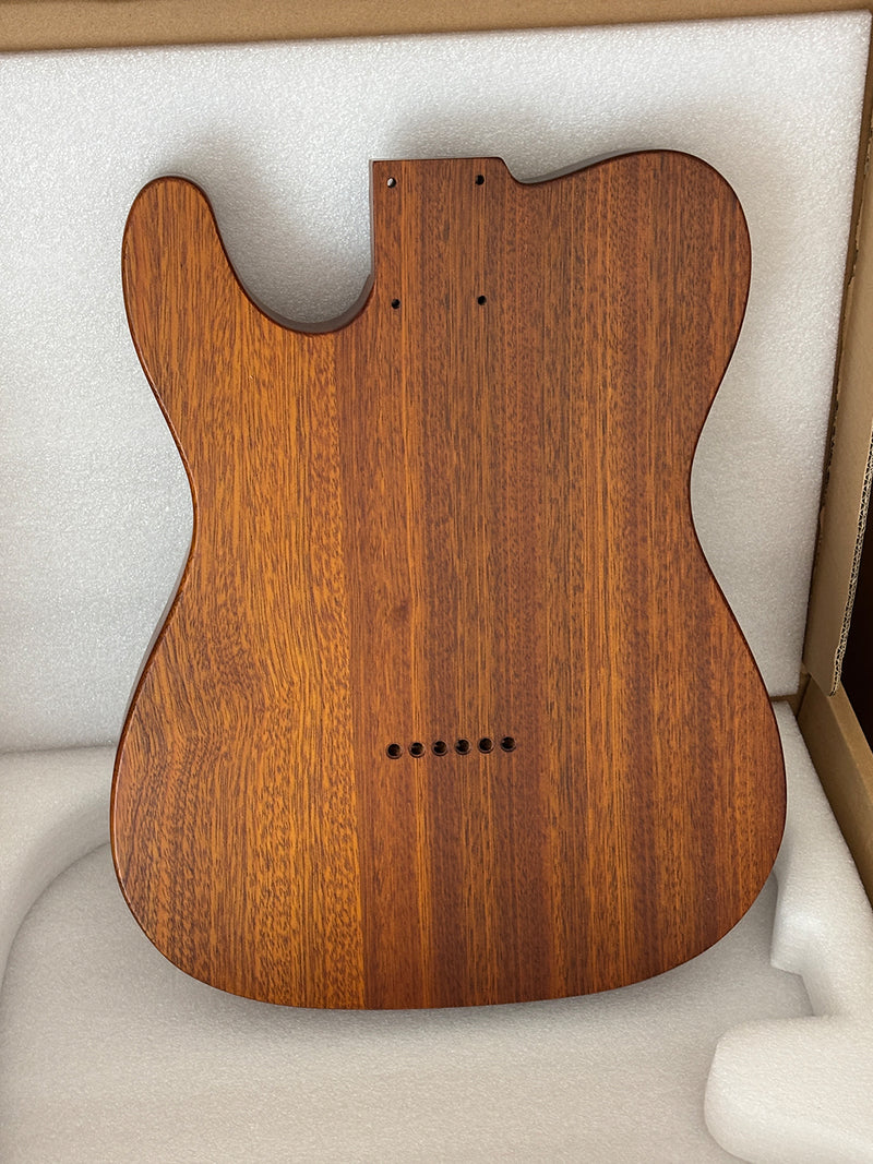 One-of-a-Kind Burl Wood Veneer Epoxy Resin Tele Thinline Style Electric Guitar Body with F-Hole (TRB-015)