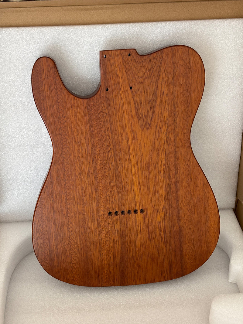 One-of-a-Kind Burl Wood Veneer Epoxy Resin Tele Thinline Style Electric Guitar Body with F-Hole (TRB-017)