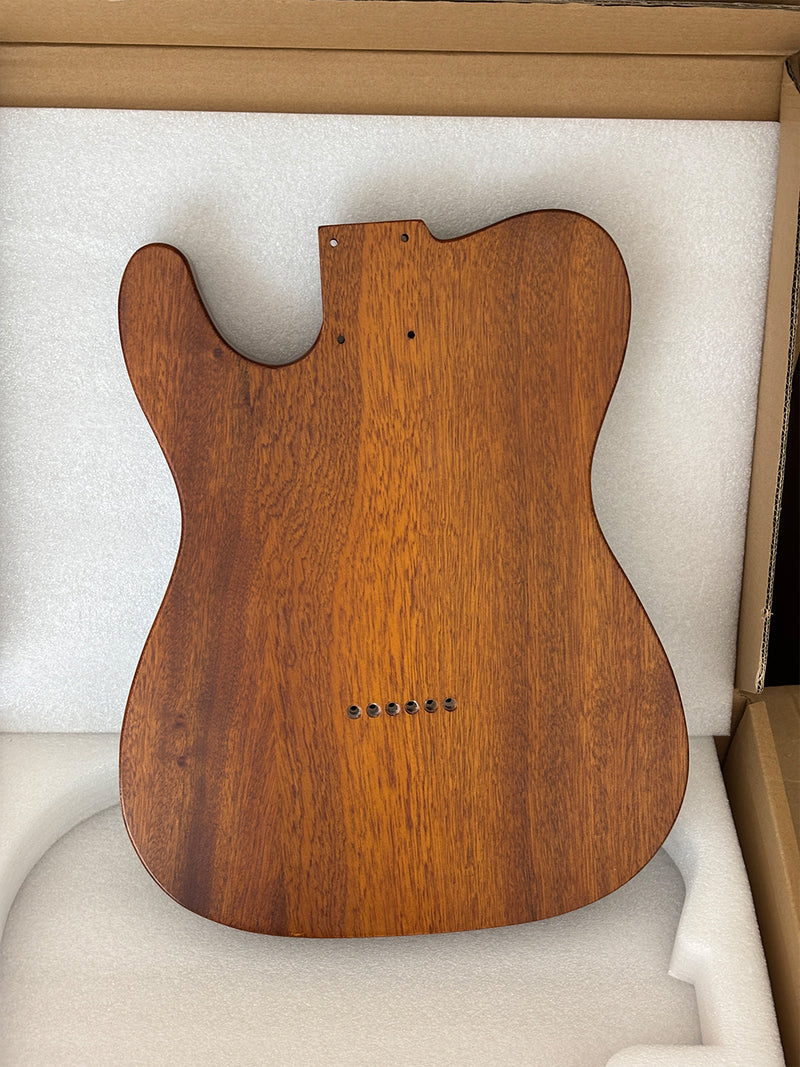 One-of-a-Kind Burl Wood Veneer Epoxy Resin Tele Thinline Style Electric Guitar Body with F-Hole (TRB-020)