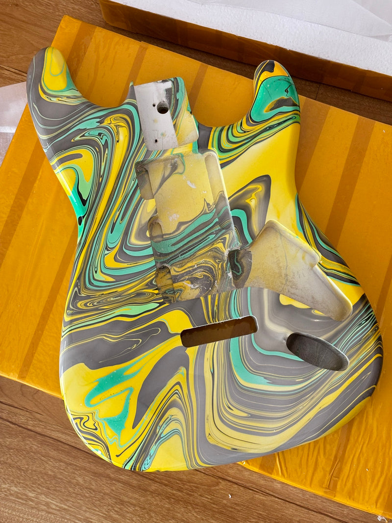 One-of-a-Kind Hand-Swirled ST Style Electric Guitar Body (HST-002)
