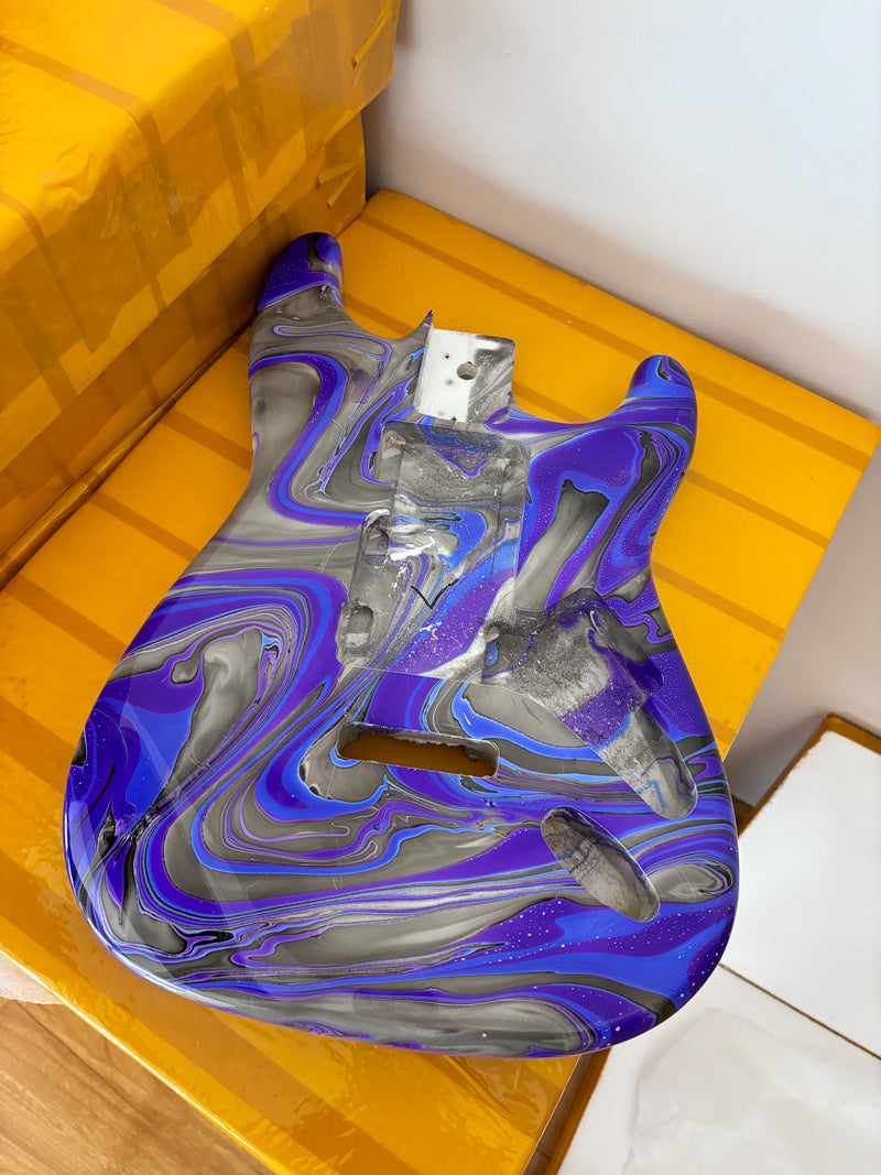 One-of-a-Kind Hand-Swirled ST Style Electric Guitar Body (HST-003)